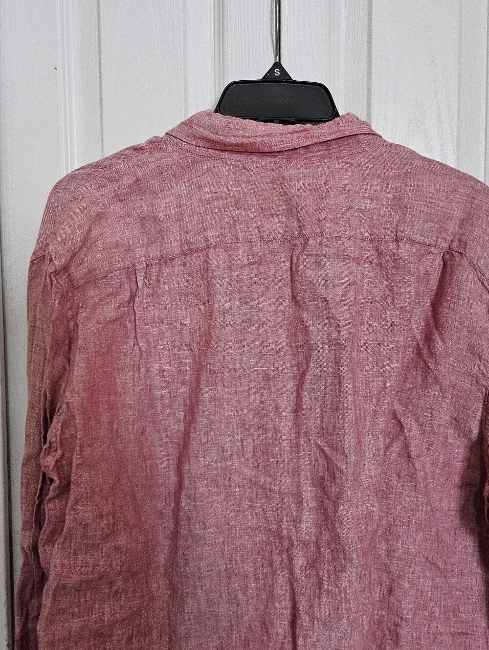 J.Crew 100% Linen Button Front Shirt Men's XL Pink Slim Fit Long Sleeve.